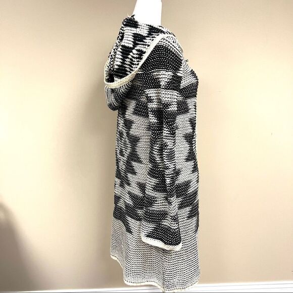 👠Elan knit long line Aztec print cardigan with hood  Sm - Picture 3 of 7